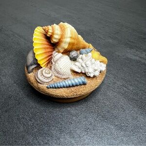 Seashell Shell Beach House Themed Candle Topper Decorative Lid‎